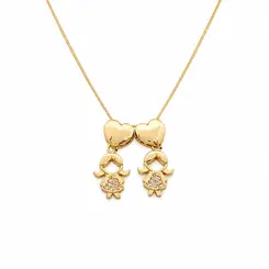 COLAR  FILHOS 2 BANHADO A OURO 18K