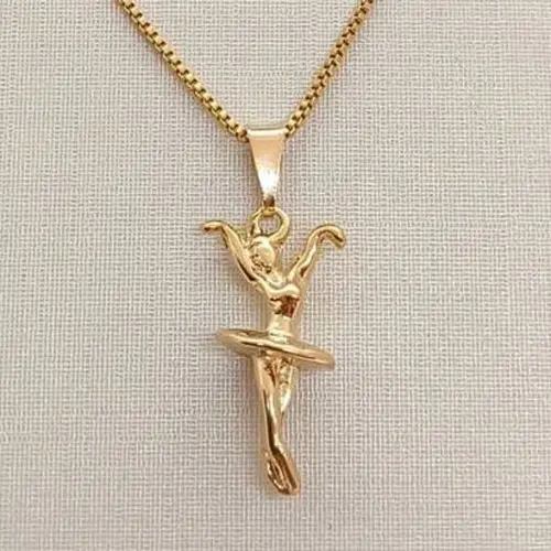 PINGENTE BAILARINA BANHADO A OURO 18K