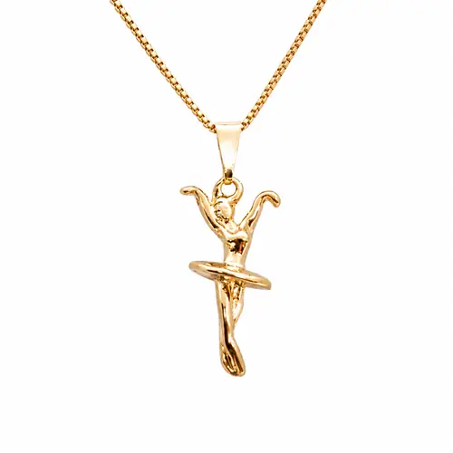 PINGENTE BAILARINA BANHADO A OURO 18K