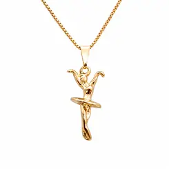 PINGENTE BAILARINA BANHADO A OURO 18K