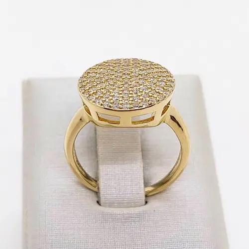ANEL CHUVEIRO BRILHOSO BANHADO A OURO 18K