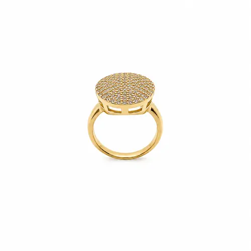 ANEL CHUVEIRO BRILHOSO BANHADO A OURO 18K