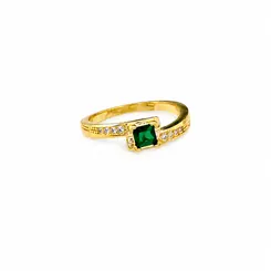 ANEL VERDE SERENA BANHADO A OURO 18K