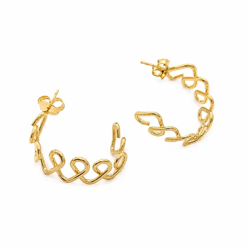 ARGOLA CORAÇÃO VAZADO BANHADA A OURO 18K