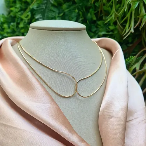 CHOKER DUPLO ELEGANCE BANHADA A OURO 18K