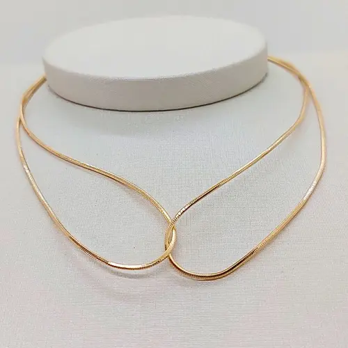 CHOKER DUPLO ELEGANCE BANHADA A OURO 18K