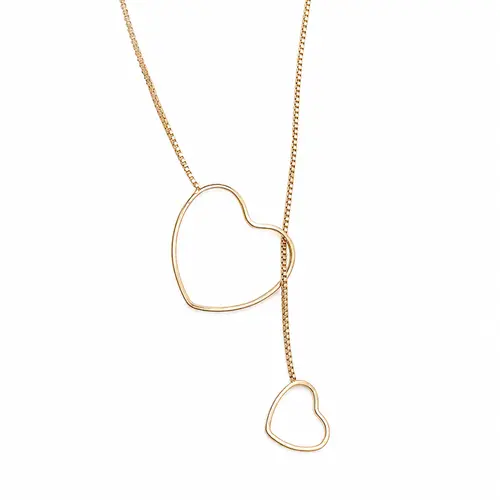 GRAVATA CORAÇÃO DUPLO BANHADA A OURO 18K