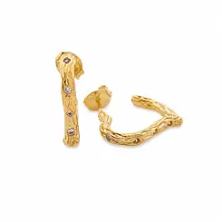 BRINCO ORGÂNICO LOVE BANHADO A OURO 18K