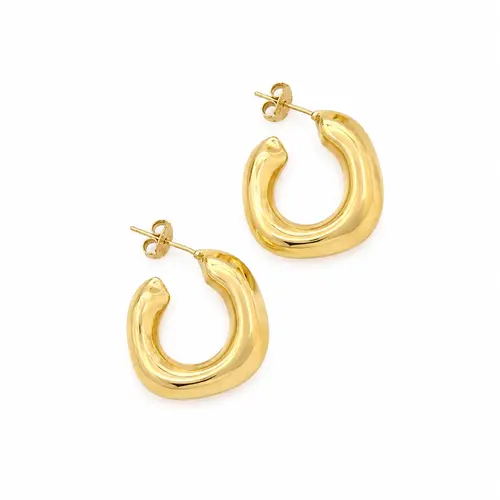 ARGOLA FORMATO U BANHADA A OURO 18K
