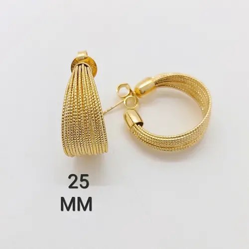 Argola Tramas Banhado a Ouro 18K