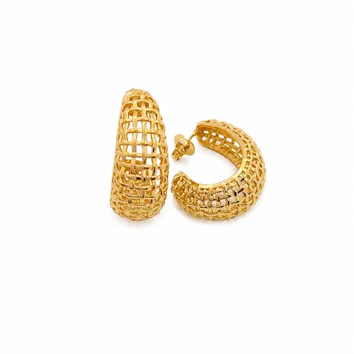 ARGOLA REDE DOURADA BANHADA A OURO 18K