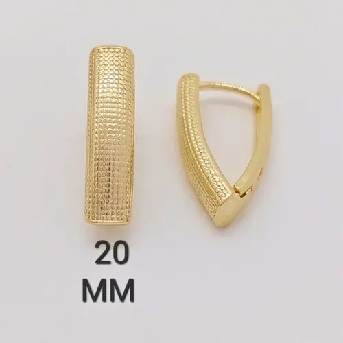 Argola Texturizada Banhado a Ouro 18K