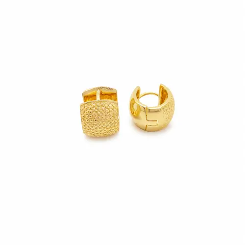 BRINCO ARGOLA TEXTURIZADA G BANHADA A OURO 18K