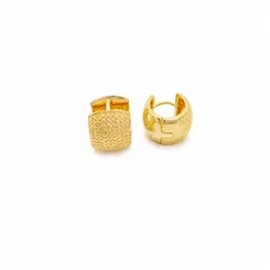 BRINCO ARGOLA TEXTURIZADA G BANHADA A OURO 18K