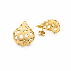 BRINCO GOTAS DE BRILHO BANHADO A OURO 18K