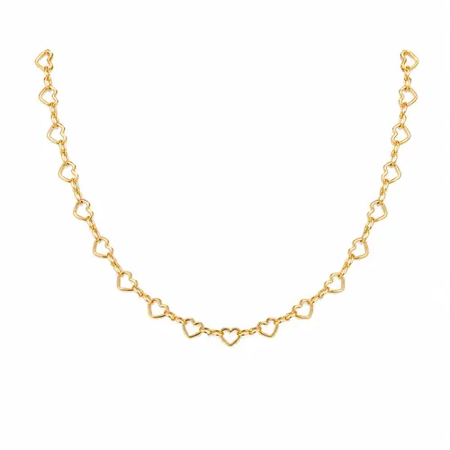 CHOKER CORAÇÕES PP BANHADA A OURO 18K