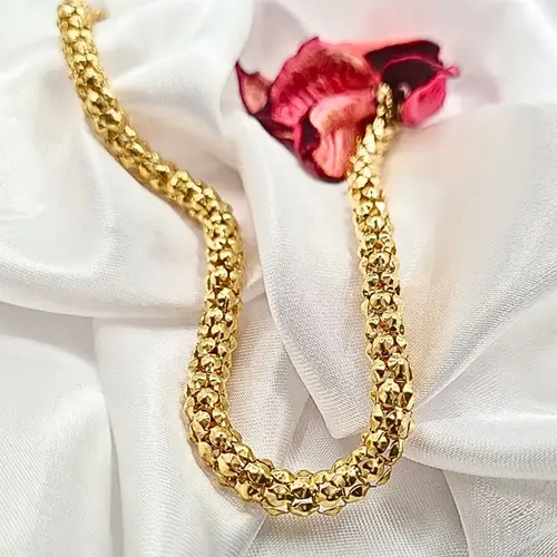 CHOKER PIPOCA BANHADA A OURO 18K