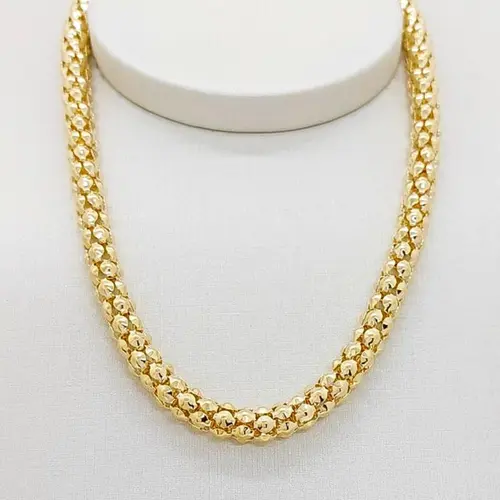 CHOKER PIPOCA BANHADA A OURO 18K