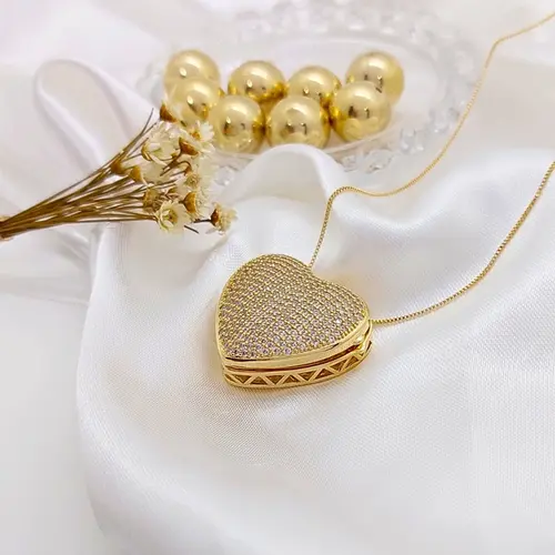 COLAR CORAÇAO ENCANTO BANHADO A OURO 18K