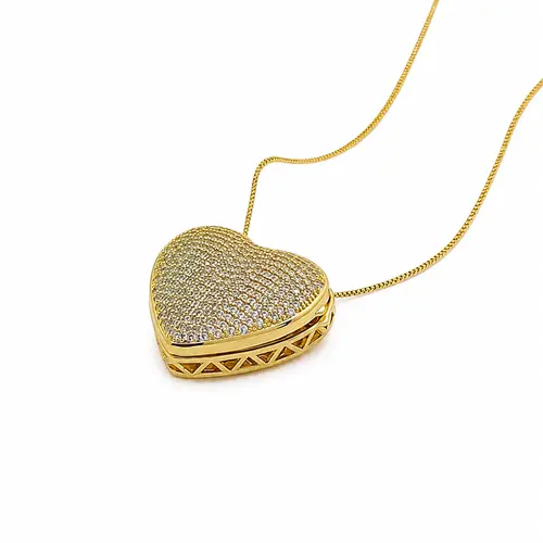 COLAR CORAÇAO ENCANTO BANHADO A OURO 18K