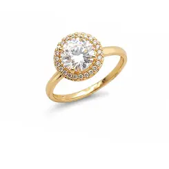 ANEL CRAVEJADO BANHADO A OURO 18K