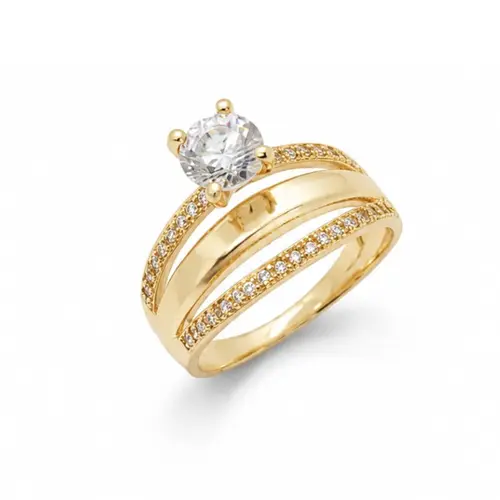 ANEL TRIPLO BANHADO A OURO 18K