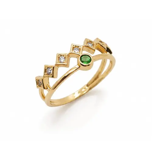 ANEL LOSANGOS BANHADO A OURO 18K