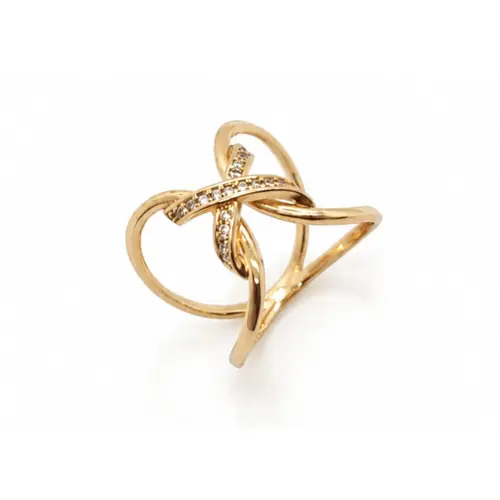 ANEL CRUZADO BANHADO A OURO 18K