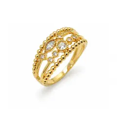 ANEL CRAVEJADO BANHADO A OURO 18K