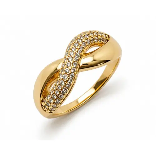 ANEL INFINITO BANHADO A OURO 18K