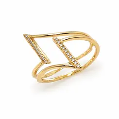 ANEL RAIO BANHADO A OURO 18K