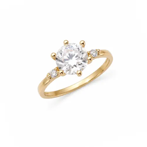 ANEL SOLITARIO BANHADO A OURO 18K