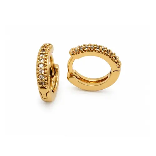 ARGOLA CRAVEJADA BANHADA A OURO 18K