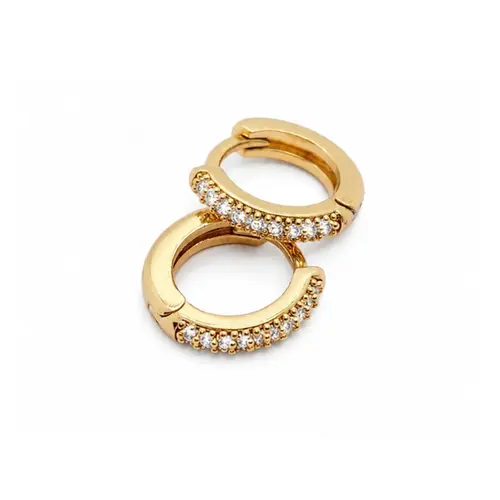 ARGOLA CRAVEJADA BANHADA A OURO 18K