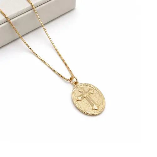 COLAR CRUZ BANHADO A OURO 18K