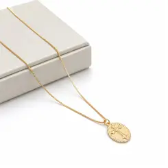 COLAR CRUZ BANHADO A OURO 18K