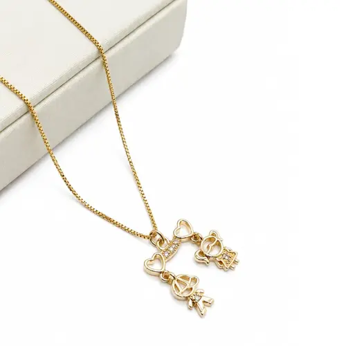 CHOKER 2 FILHOS BANHADA A OURO 18K