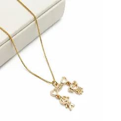 CHOKER 2 FILHOS BANHADA A OURO 18K