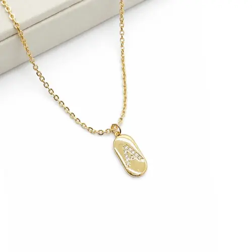 CHOKER LETRA BANHADA A OURO 18K