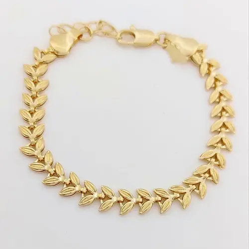 PULSEIRA FOLHA SOLARIS BANHADA A OURO 18K