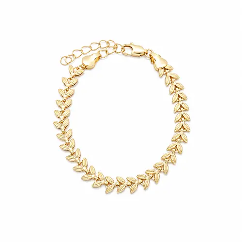 PULSEIRA FOLHA SOLARIS BANHADA A OURO 18K