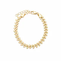 PULSEIRA FOLHA SOLARIS BANHADA A OURO 18K