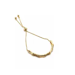 PULSEIRA AJUSTÁVEL CRAVEJADA BANHADA A OURO 18K