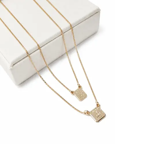 ESCAPULARIO DEUS É FIEL BANHADO A OURO 18K
