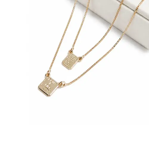 ESCAPULARIO DEUS É FIEL BANHADO A OURO 18K