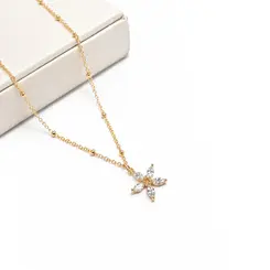 CHOKER FLOR BANHADA A OURO 18K