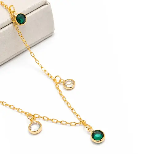 CHOKER PEDRAS BANHADA A OURO 18K