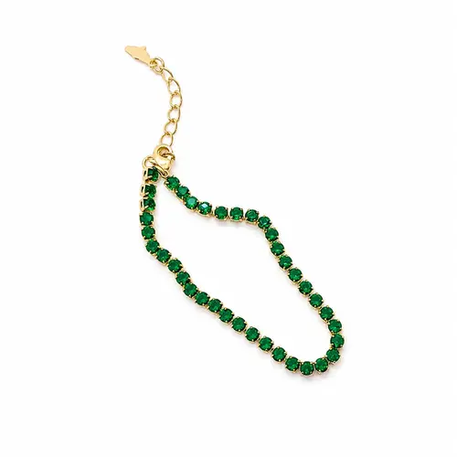 PULSEIRA ESMERALDA ELEGANCE BANHADA A OURO 18K
