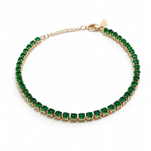 PULSEIRA ESMERALDA ELEGANCE BANHADA A OURO 18K