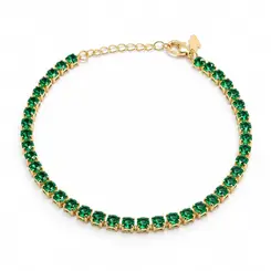 PULSEIRA ESMERALDA ELEGANCE BANHADA A OURO 18K